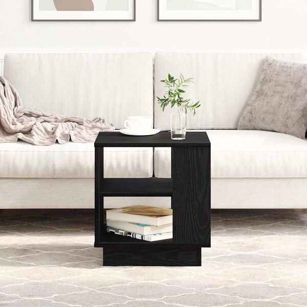 vidaXL Table basse Ch&ecirc;ne noir 40 x 40 x 43 cm Bois d'ing&eacute;nierie