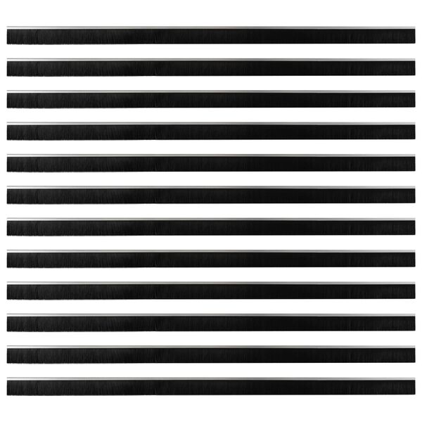 vidaXL Brosses de porte adh&eacute;sives 12 pcs Argent 100 cm