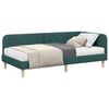 vidaXL Cadre de lit d'angle avec matelas Vert fonc&eacute; 100 x 200 cm tissu