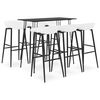 vidaXL Ensemble de bar 7 pcs Noir et blanc
