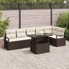 vidaXL Ensemble de canapé de jardin 7 pcs Marron Poly rotin