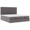 VidaXL Cadre de lit ottoman avec matelas gris 180x200 cm similicuir