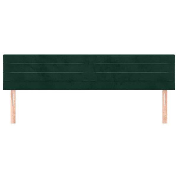 vidaXL T&ecirc;tes de lit 2 pcs Vert fonc&eacute; 100x5x78/88 cm Velours