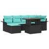 vidaXL Ensemble de canap&eacute; de jardin 7 pc Noir Poly rotin