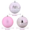 vidaXL Ensemble de Boules de No&euml;l XXL 3 pcs Rose Plastique