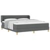 vidaXL Lit &agrave; ressorts avec matelas Gris fonc&eacute; 180 x 200 cm tissu