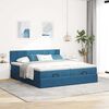 VidaXL Cadre de lit ottoman avec matelas bleu foncé 180x200 cm velours