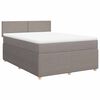 vidaXL Sommier &agrave; lattes de lit avec matelas Taupe 140x200 cm Tissu