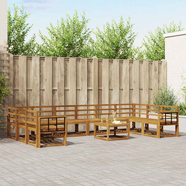 vidaXL Ensemble de canap&eacute;s d'ext&eacute;rieur 11 pcs Naturel