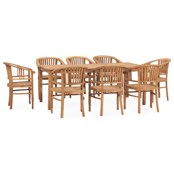 vidaXL Ensemble &agrave; manger de jardin 9 pcs bois de teck solide