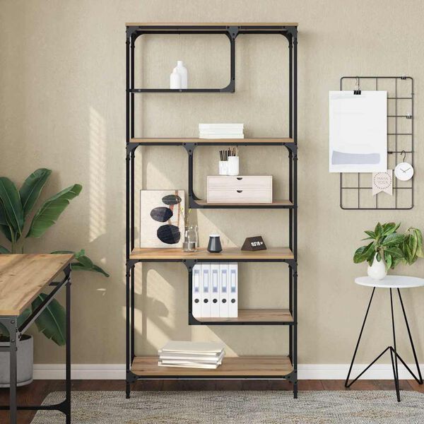 vidaXL Biblioth&egrave;que ch&ecirc;ne artisanal 81 x 36 x 176 cm Bois d'ing&eacute;nierie