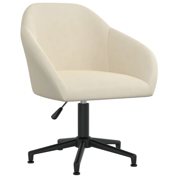 vidaXL Chaises pivotantes &agrave; manger lot de 2 cr&egrave;me velours