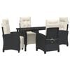 vidaXL Ensemble de salle &agrave; manger pour jardin 5 pc Noir polyrotin