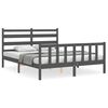 vidaXL Cadre de lit sans matelas gris bois de pin massif