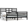 vidaXL Cadre de lit sans matelas noir bois massif 180x200 cm