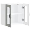 vidaXL Armoire murale de cuisine avec porte en verre Lucca gris b&eacute;ton