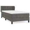 vidaXL Sommier &agrave; lattes de lit et matelas Gris fonc&eacute; 80x200 cm Velours