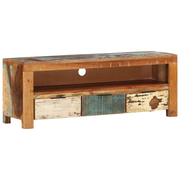 vidaXL Meuble TV 110x30x40 cm Bois de r&eacute;cup&eacute;ration massif