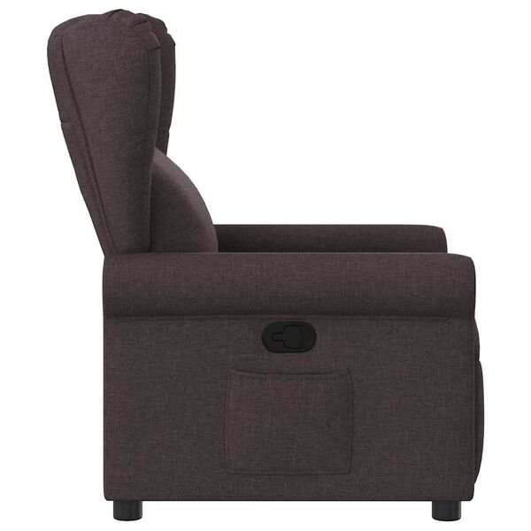 vidaXL Fauteuil inclinable Marron fonc&eacute; Tissu