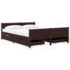 vidaXL Cadre de lit avec 4 tiroirs Marron fonc&eacute; 160x200 cm Pin massif