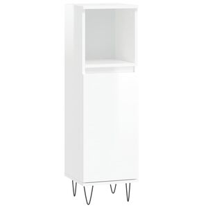 vidaXL Armoire de salle de bain blanc brillant 30x30x100 cm
