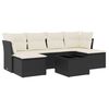 vidaXL Salon de jardin 7 pcs avec coussins noir r&eacute;sine tress&eacute;e