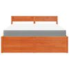 vidaXL Lit avec tiroirs/matelas cire marron 160x200 cm bois massif pin
