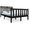 vidaXL Cadre de lit sans matelas noir bois massif 120x200 cm