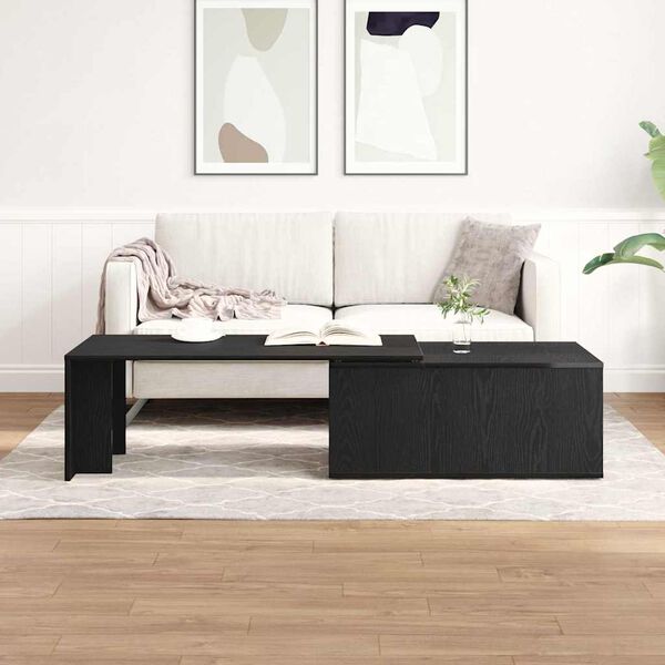 vidaXL Table basse Ch&ecirc;ne noir 150 x 50 x 35 cm Bois d'ing&eacute;nierie