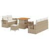 vidaXL Ensemble de canap&eacute; de jardin 8 pc Beige polyrotin