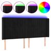 vidaXL T&ecirc;te de lit &agrave; LED Noir 203x16x118/128 cm Velours