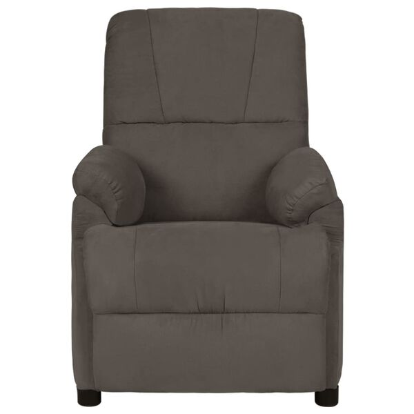 vidaXL Fauteuil de massage gris fonc&eacute; tissu microfibre