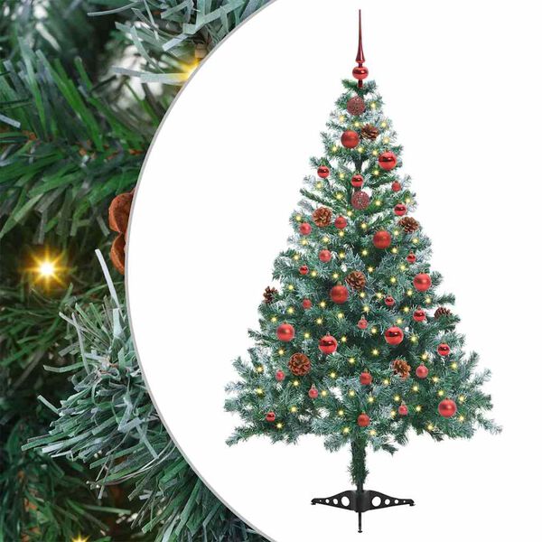 vidaXL Sapin de No&euml;l artificiel avec 150 LED Vert 150 cm PVC et Acier