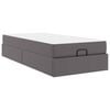 vidaXL Cadre de lit avec matelas avec matelas 2 pcs Gris PVC