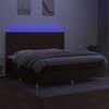 vidaXL Sommier &agrave; lattes de lit matelas et LED Marron fonc&eacute; 200x200 cm