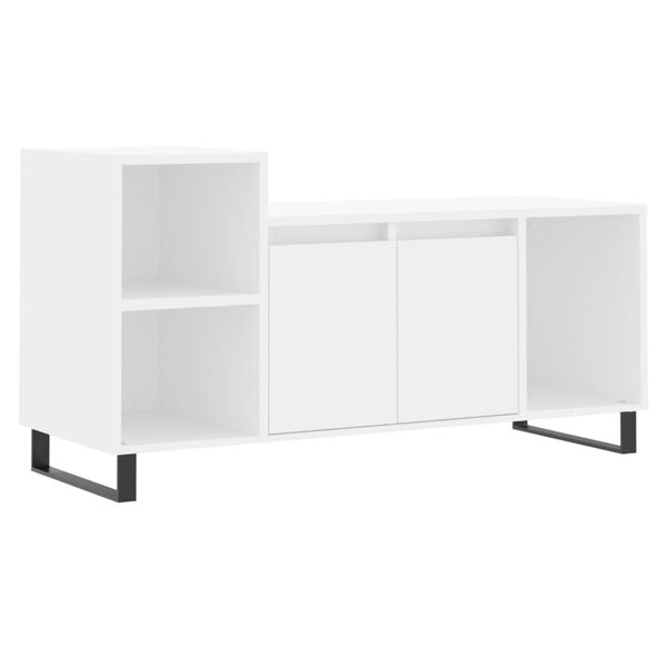 vidaXL Meuble TV Blanc 100x35x55 cm Bois d'ingénierie