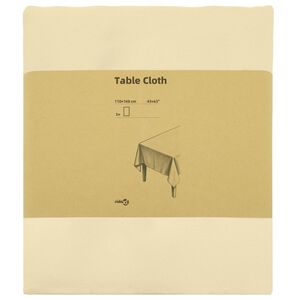 vidaXL Tissu de Table 5 pc Cr&egrave;me blanc 110 x 160 cm Polyester