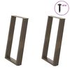 vidaXL Pieds de table &agrave; manger en U 2 pi&egrave;ces Acier naturel 50 x (72-73) cm Acier