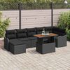 vidaXL Ensemble de canap&eacute; de jardin 8 pcs Noir Poly rotin
