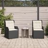vidaXL Chaises inclinables de jardin lot de 2 et coussins noir rotin