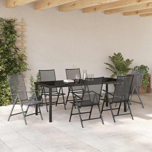 vidaXL Ensemble de salle &agrave; manger pour jardin 7 pcs Anthracite