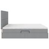 vidaXL Lit avec rangement et matelas Gris clair 200 x 200 cm Polyester