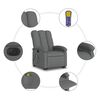 vidaXL Fauteuil inclinable de massage &eacute;lectrique Gris fonc&eacute; Tissu