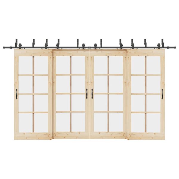 vidaXL Kit de quincaillerie de porte coulissante 400 cm acier noir