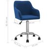 vidaXL Chaise pivotante &agrave; manger Bleu Tissu