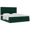 vidaXL Cadre de lit ottoman avec matelas vert fonc&eacute; 200x200 cm velours