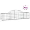 vidaXL Paniers à gabions arqués 20 pcs 200x30x40/60 cm Fer galvanisé