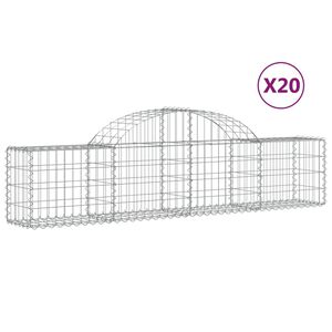 vidaXL Paniers &agrave; gabions arqu&eacute;s 20 pcs 200x30x40/60 cm Fer galvanis&eacute;