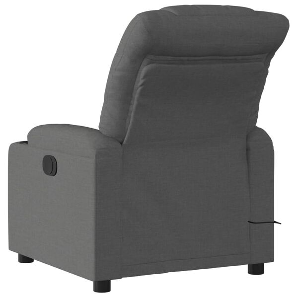 vidaXL Fauteuil de massage inclinable gris fonc&eacute; tissu