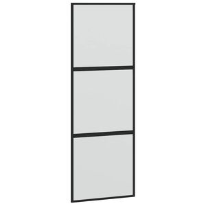 vidaXL Porte coulissante noir 76x205 cm verre tremp&eacute; aluminium